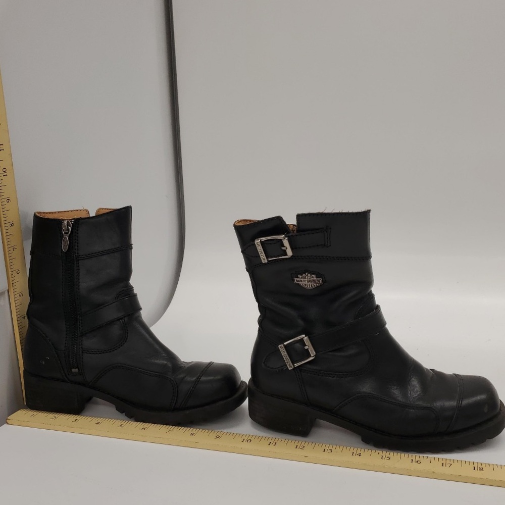 Vintage 90’s Harley-Davidson Black Moto Buckle Engineer Boots for Women Size 6